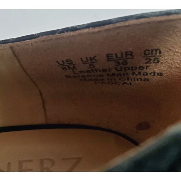 Naturalizer Pascal Shoes 8M Green Snakeskin Embossed Round Toe Buckle Bit Heels - Picture 16 of 16